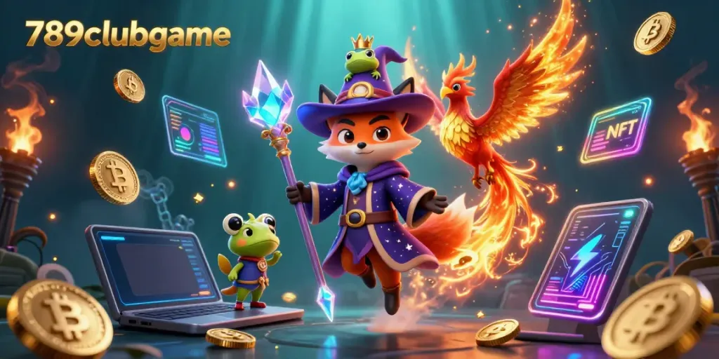 Engage in thrilling online gaming with 789clubgame, showcasing a mystical fox and phoenix in a vibrant casino scene.