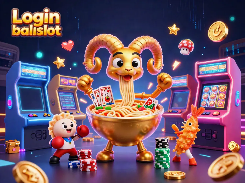 Engage in thrilling gaming action with Login balislot in this vibrant 3D digital art.