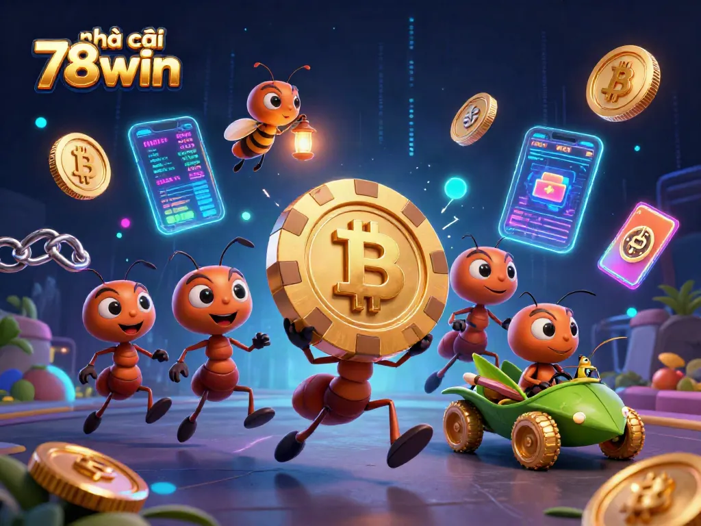 Experience thrills at nhà cái 78win as cartoon ants execute a heist with a giant poker chip.
