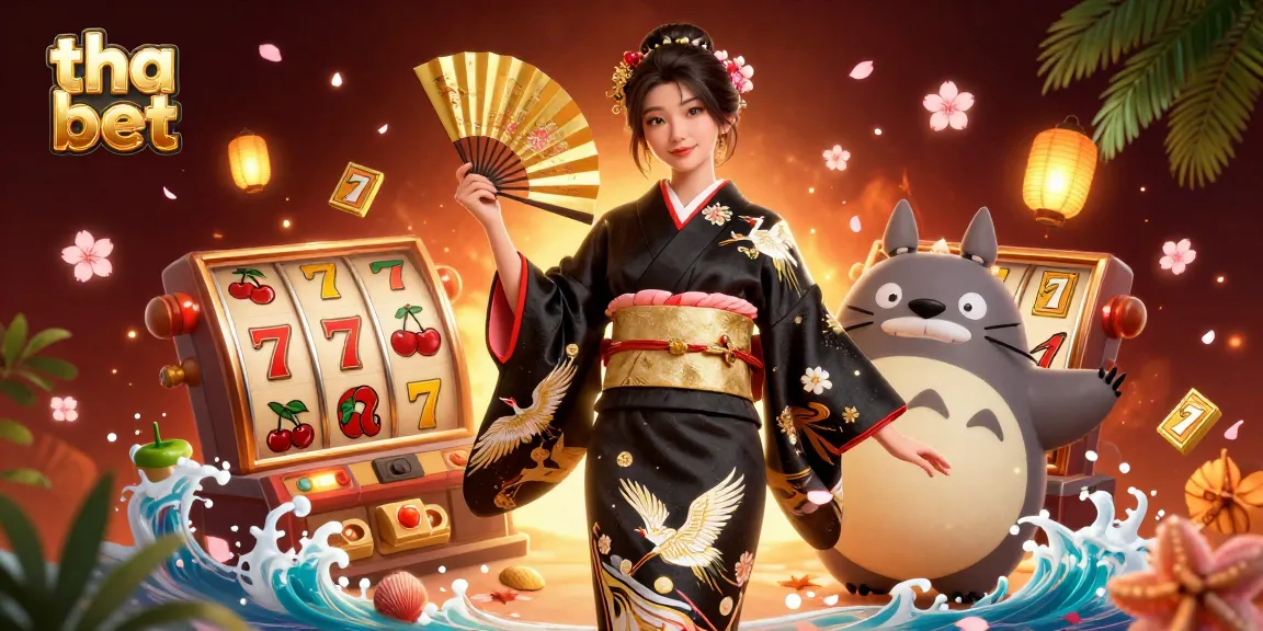 Engage with tha bet and experience vibrant online casino thrills through an intricate slot machine scene.