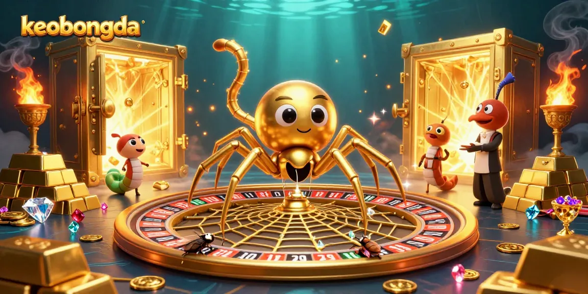 Experience keobongda's thrilling web of bets in a dynamic casino scene with engaging characters.