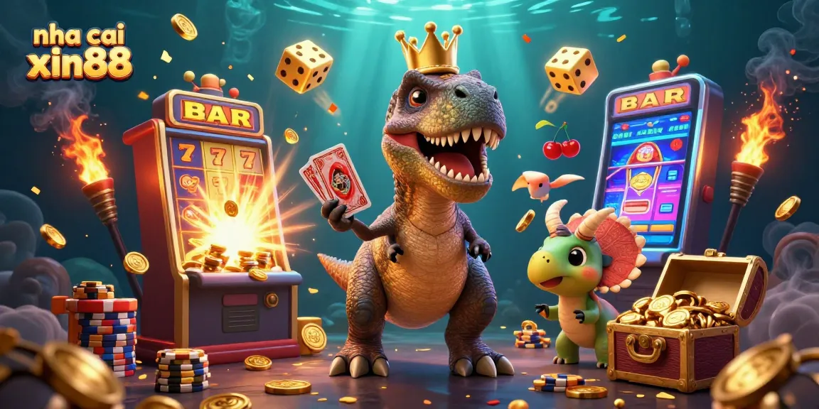 Experience exciting gameplay with nha cai xin88 featuring vibrant characters, slot machines, and casino elements.