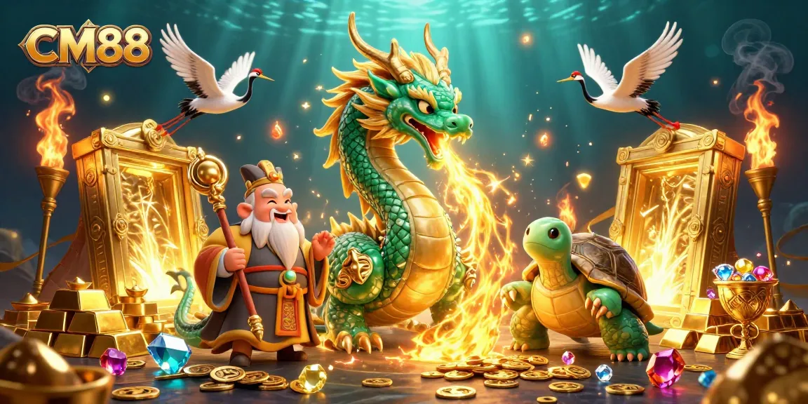 CM88 showcases a vibrant casino scene with characters and treasures in dazzling detail.