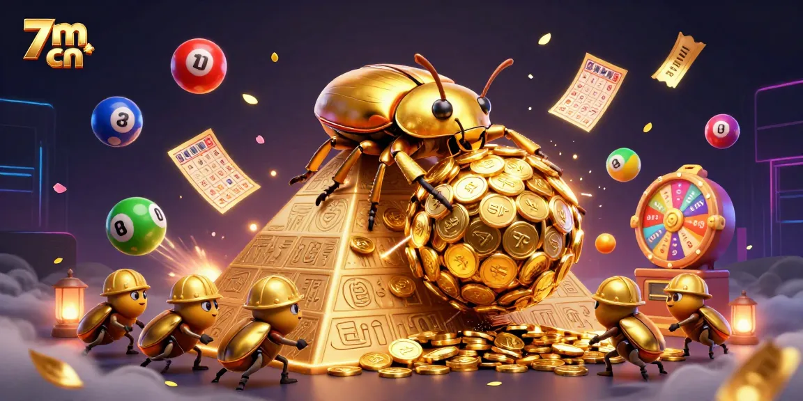 Engage with vibrant 7m cn gaming elements featuring colorful balls, golden prizes, and festive atmosphere.
