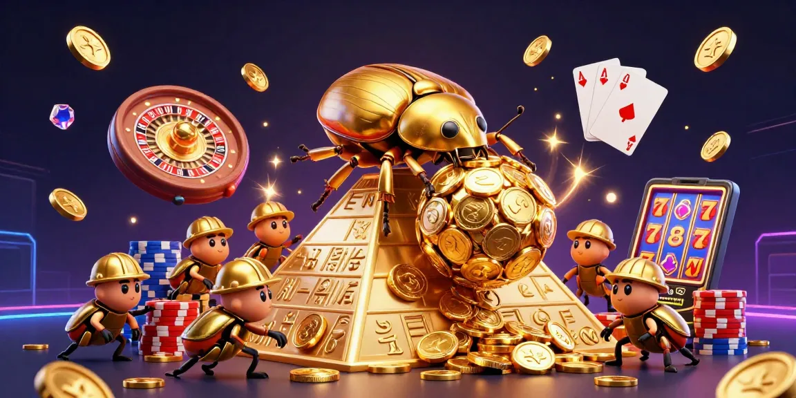 Experience thrilling games at qq88 with a golden beetle theme and dynamic casino elements.