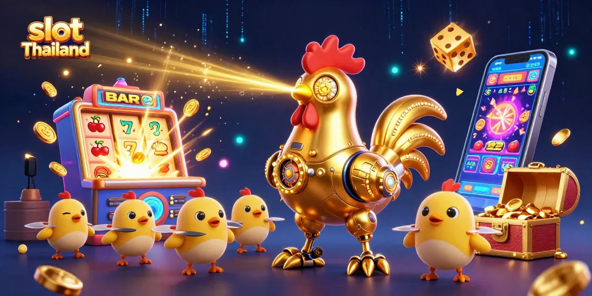 Permainan slot Thailand menyuguhkan jackpot dan simbol beruntung dalam ilustrasi 3D interaktif yang penuh warna.