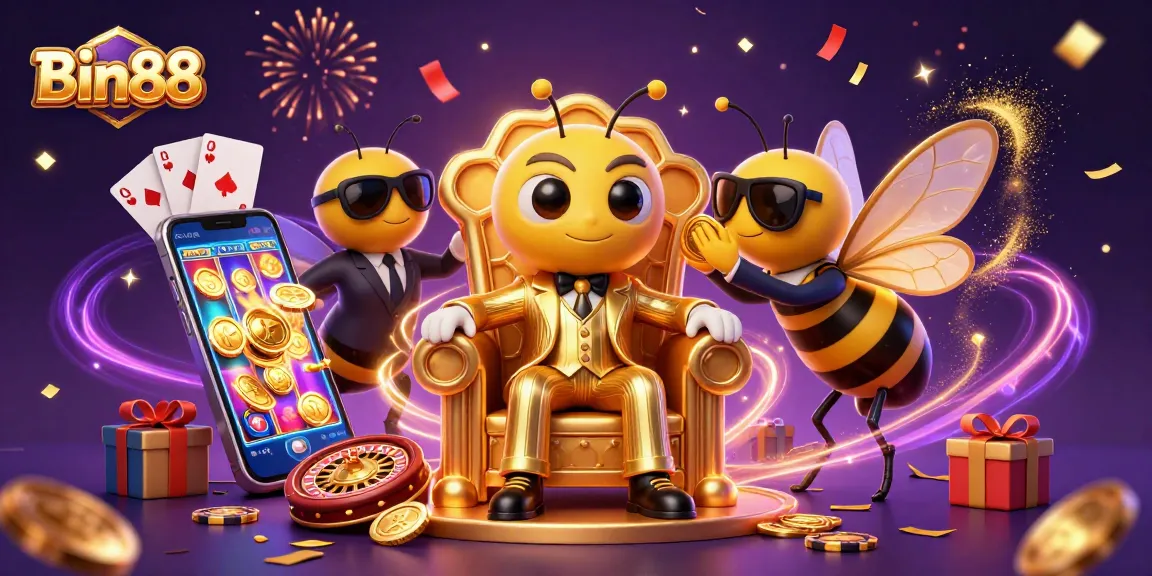 Spin thrilling games at Bin88 and chase jackpots with vibrant 3D casino elements.