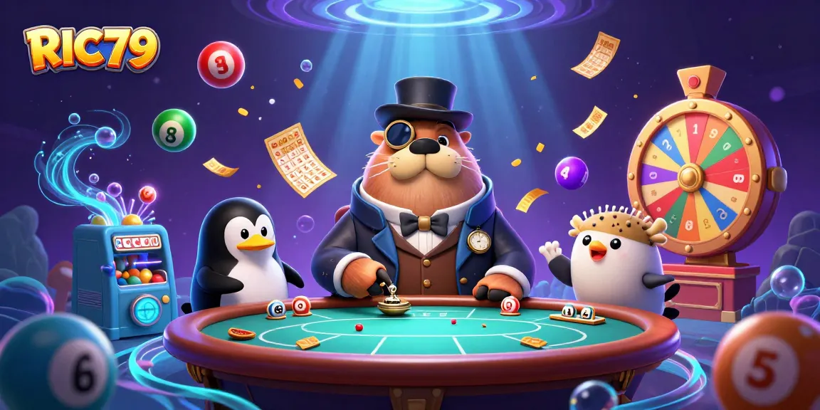 Engage in thrilling gameplay at RIC79 with a jolly walrus playing poker underwater.