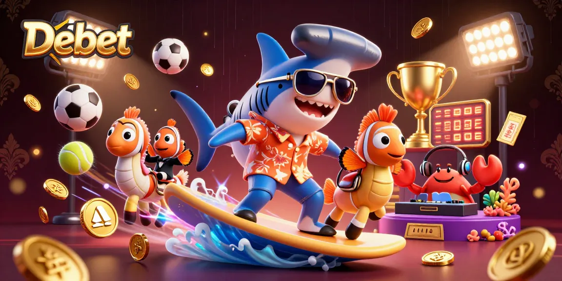 Bet on Debet with dynamic gaming excitement featuring a shark on gold coins!