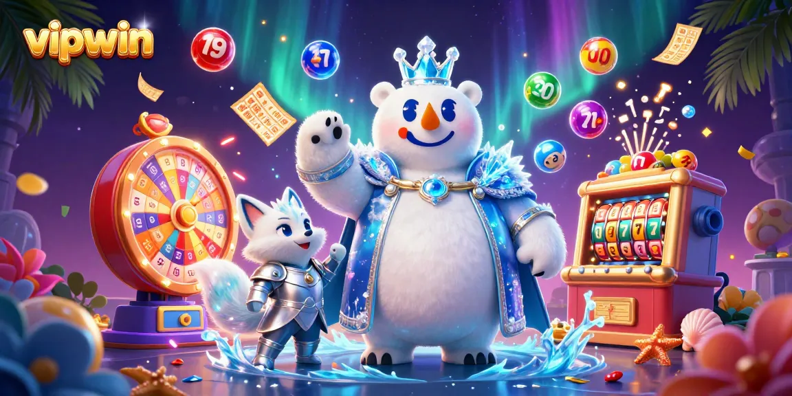 Experience thrilling wins at vipwin with colorful lottery balls, a prize wheel, and enchanting energy.