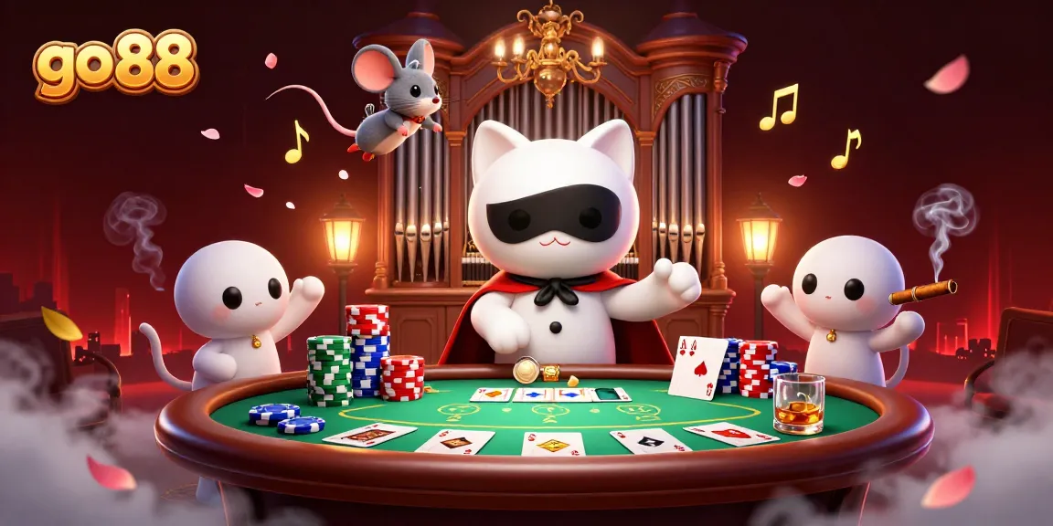 Experience thrilling poker action at go 88 with our vibrant casino illustration featuring captivating characters.