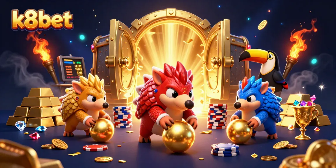 Engage with k8bet's fun and thrilling gaming experience as rival pangolins roll into golden balls.