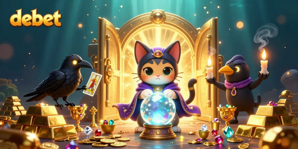 Experience the thrill of debet with captivating casino characters and treasures in a vibrant 3D scene.
