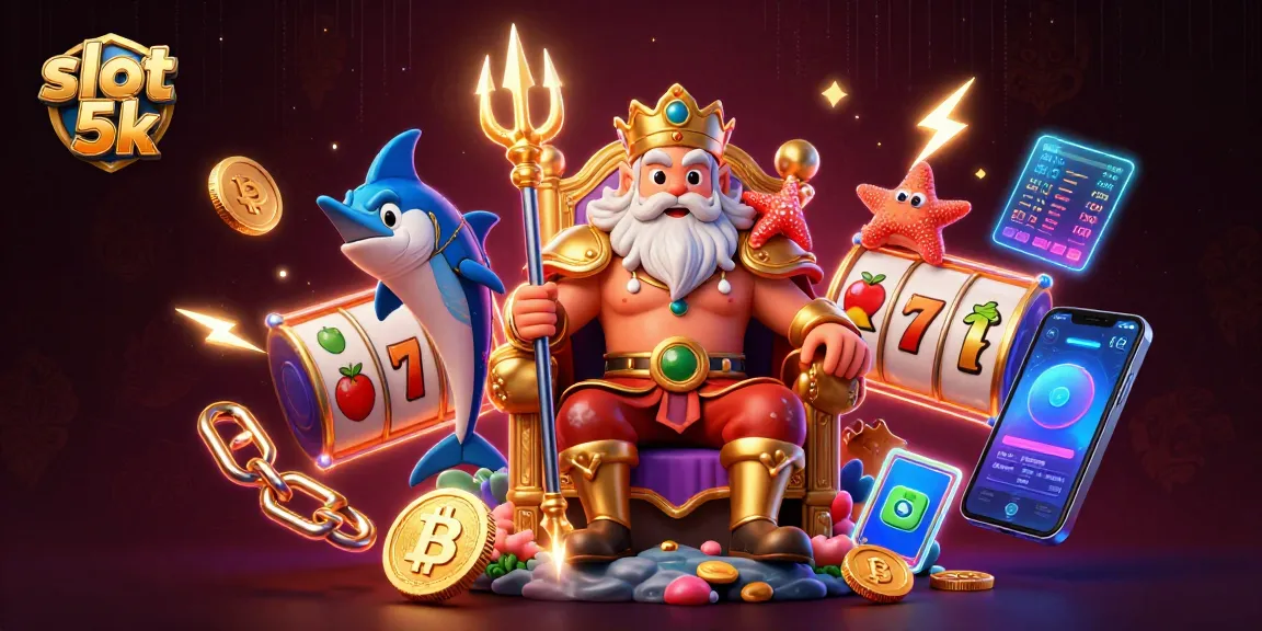 Win big at slot 5k with vibrant 3D casino elements, showcasing thrilling slot reels and crypto themes.