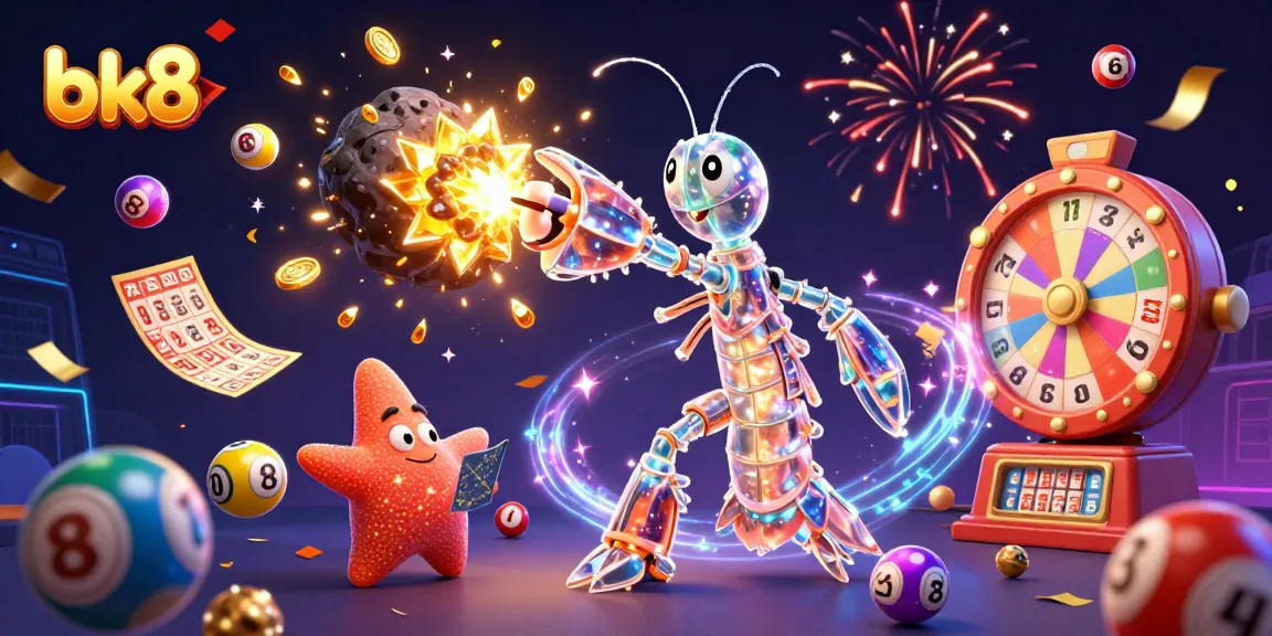 Experience epic wins with bk8 as a galactic mantis shrimp breaks through an asteroid, showering gems and coins.