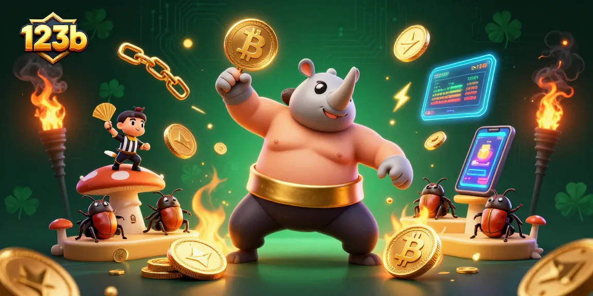 Experience thrilling moments at 123b as a sumo beetle champion unleashes golden coins in a vibrant casino.
